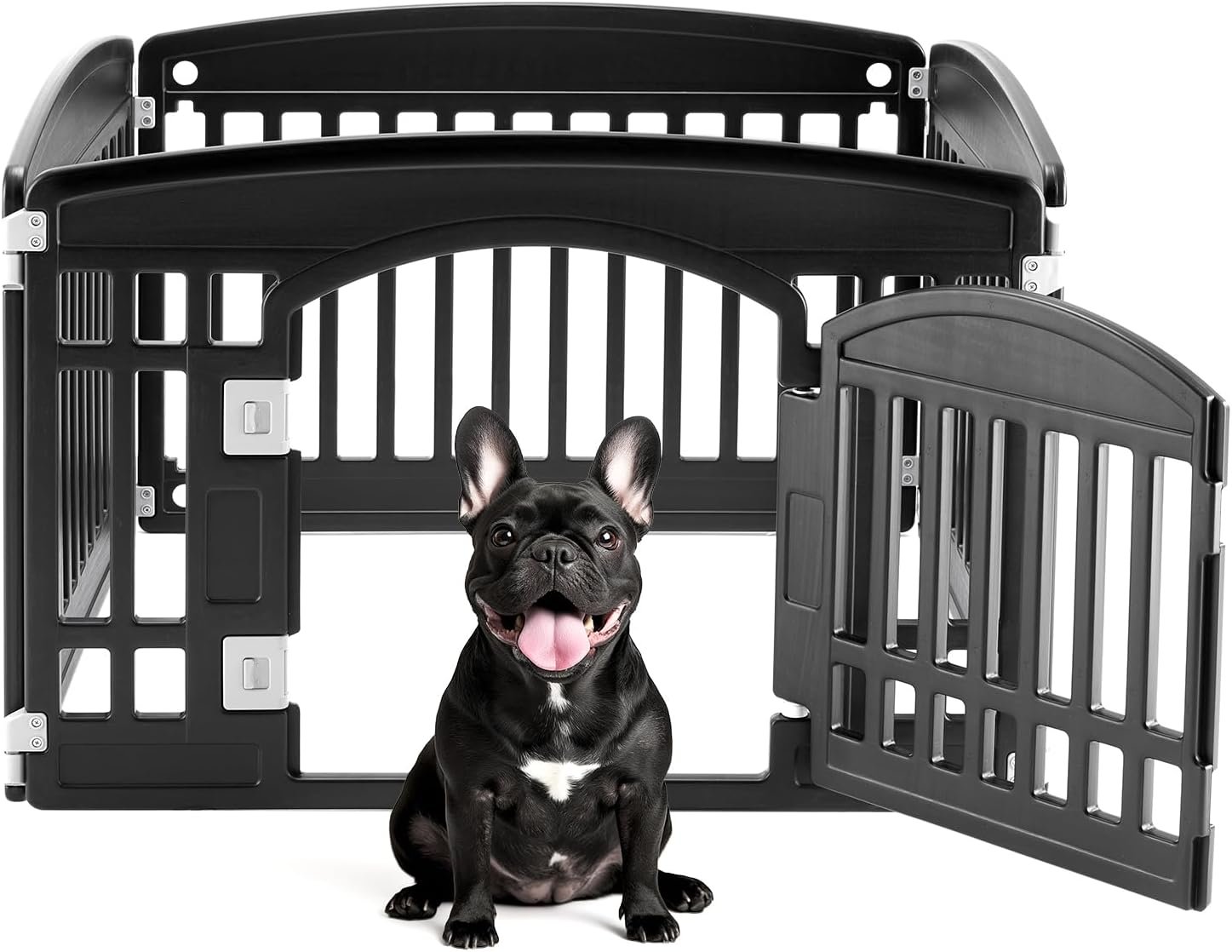 DUMOS Plastic Dog Playpen, 24 Inch 4 Panels Small Pet Fence Play Pen DUMOS Plastic Dog Playpen, 24 Inch 4 Panels Small Pet Fence Play Pen