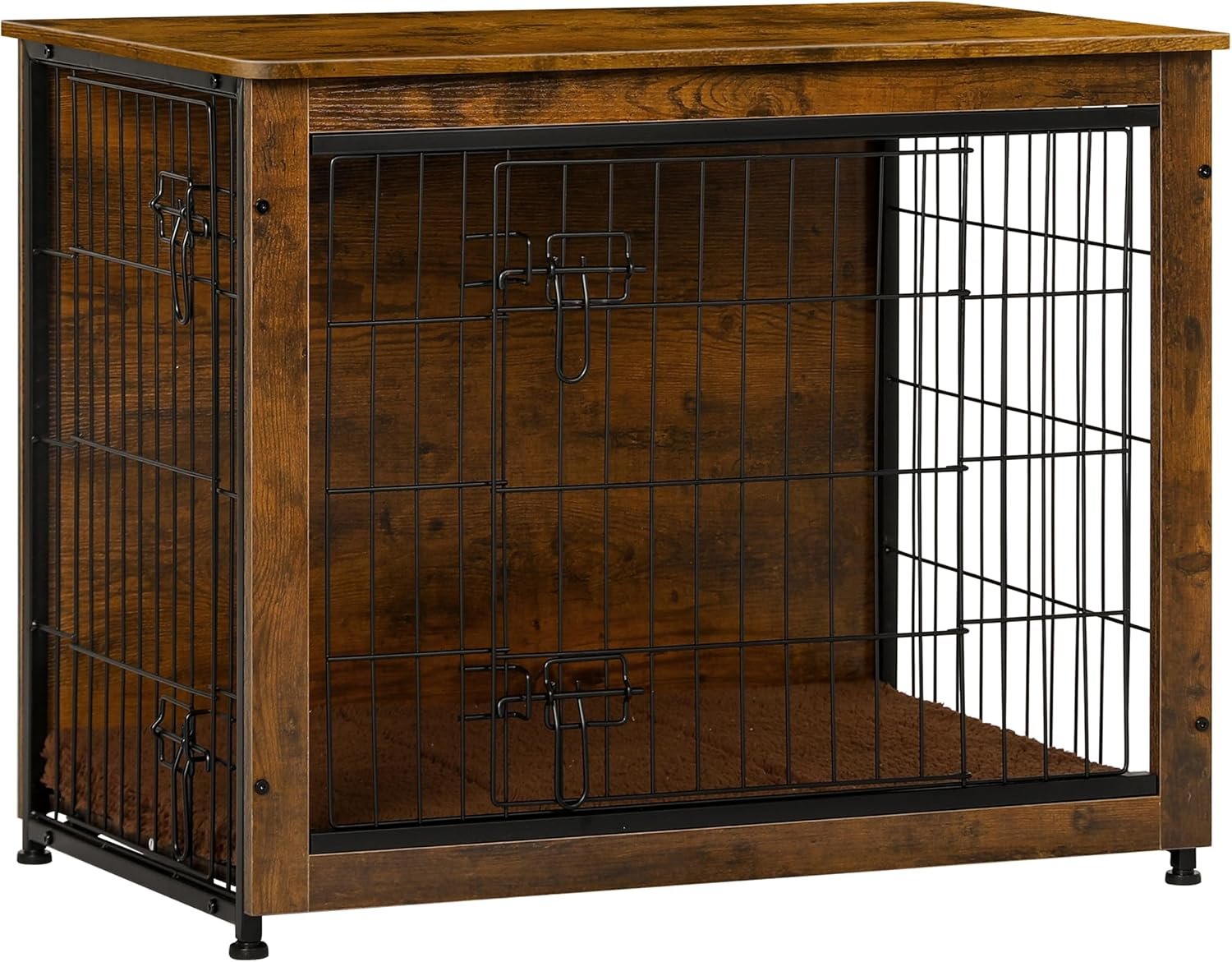 DWANTON 32.5″ Dog Crate Furniture with Cushion, Wooden Kennel Table Indoor DWANTON 32.5″ Dog Crate Furniture with Cushion, Wooden Kennel Table Indoor