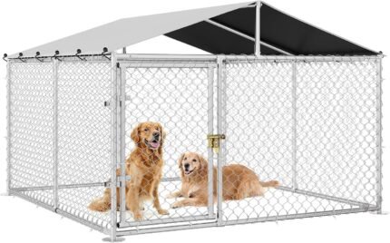 DWVO 7.5’x7.5′ Outdoor Dog Enclosure with Roof
