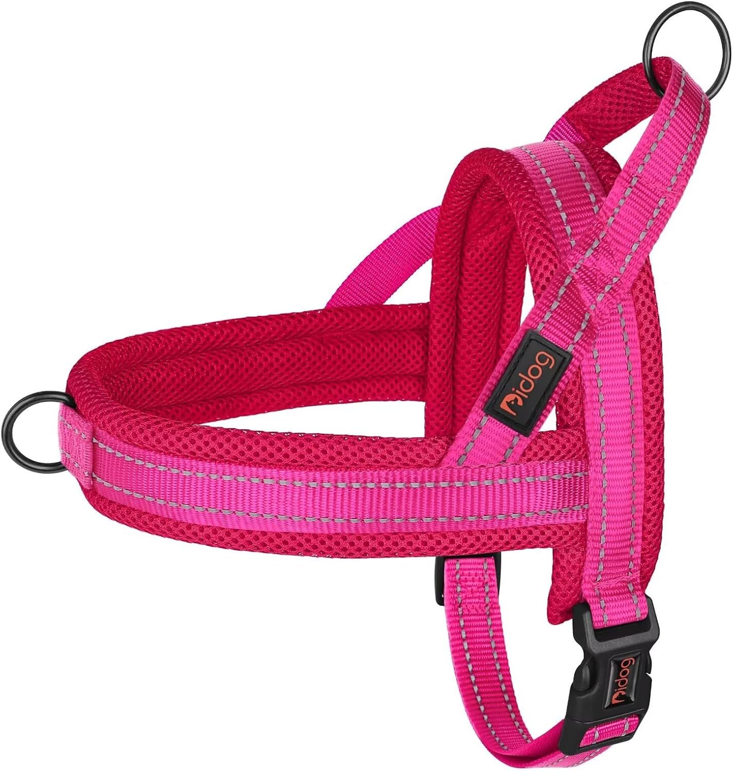 Didog No Pull Dog Harness for Medium Dogs, Breathable Mesh, Hot Pink, M Didog No Pull Dog Harness for Medium Dogs, Breathable Mesh, Hot Pink, M