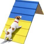Dog Agility A Frame for Large Dogs, 82” x 23” Dog Agility Course Backyard Set, Dog Agility Equipment Outdoor for Jumping Climbing