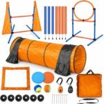 Dog Agility Equipment, 80-Piece Dog Agility Course Backyard Set