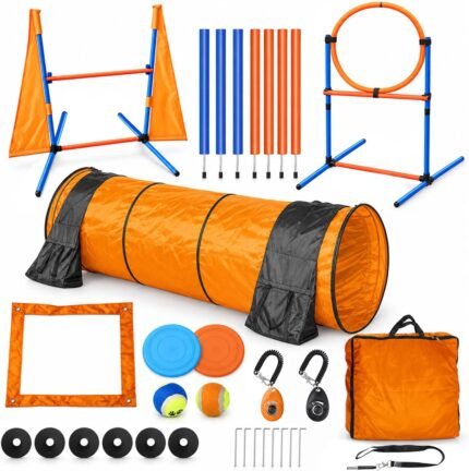 Dog Agility Equipment, 80-Piece Dog Agility Course Backyard Set