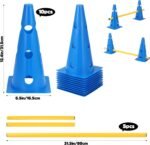 Dog Agility Hurdle Cone Set, 10er 12.5Inch Agility Cones and 5er 31.5Inch Agility Rods, Height Adjustable Crossbar for Dog Obstacle Course Rehabilitation & Beginners - Image 2