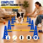 Dog Agility Training Equipment, 6-Hurdle Dog Obstacle Course Set with 12 Cones, 3 Adjustable Heights, Tool-Free Setup, Indoor & Outdoor Training for Beginners - Image 2