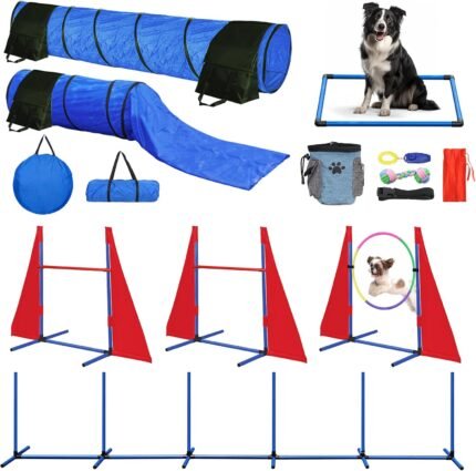 Dog Agility Training Equipment, Portable Dog Agility Course Backyard Set