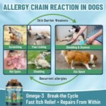 Dog Allergy Chews with Human-Grade Omega 3, Itch Relief Multivitamin 200ct - Image 2