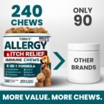 Dog Allergy Relief Chews - 240 Immune Treats, Dog Itching Skin Relief Pills - Image 2