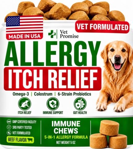 Dog Allergy Relief Chews - Skin Health & Anti-Itch Supplement with Omega-3