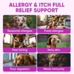 Dog Allergy Relief Chews for Itchy Skin - Seasonal and Food Allergy Chews for Shedding, Licking Paws, Hot Spot, Ears - USA Product - Omega 3 Fish Oil Skin & Coat Supplement - Anti Itch Immune Treats - Image 2