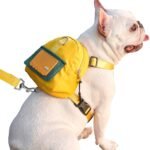 Dog Backpack Harness with Leash,Cute Pet Puppy Backpacks Bulid-in Dog Poop Bag Dispenser,Adjustable Pets Self Carrier Bag for Small Medium Dogs Travel Hiking Daily Walking(M, Yellow) - Image 2