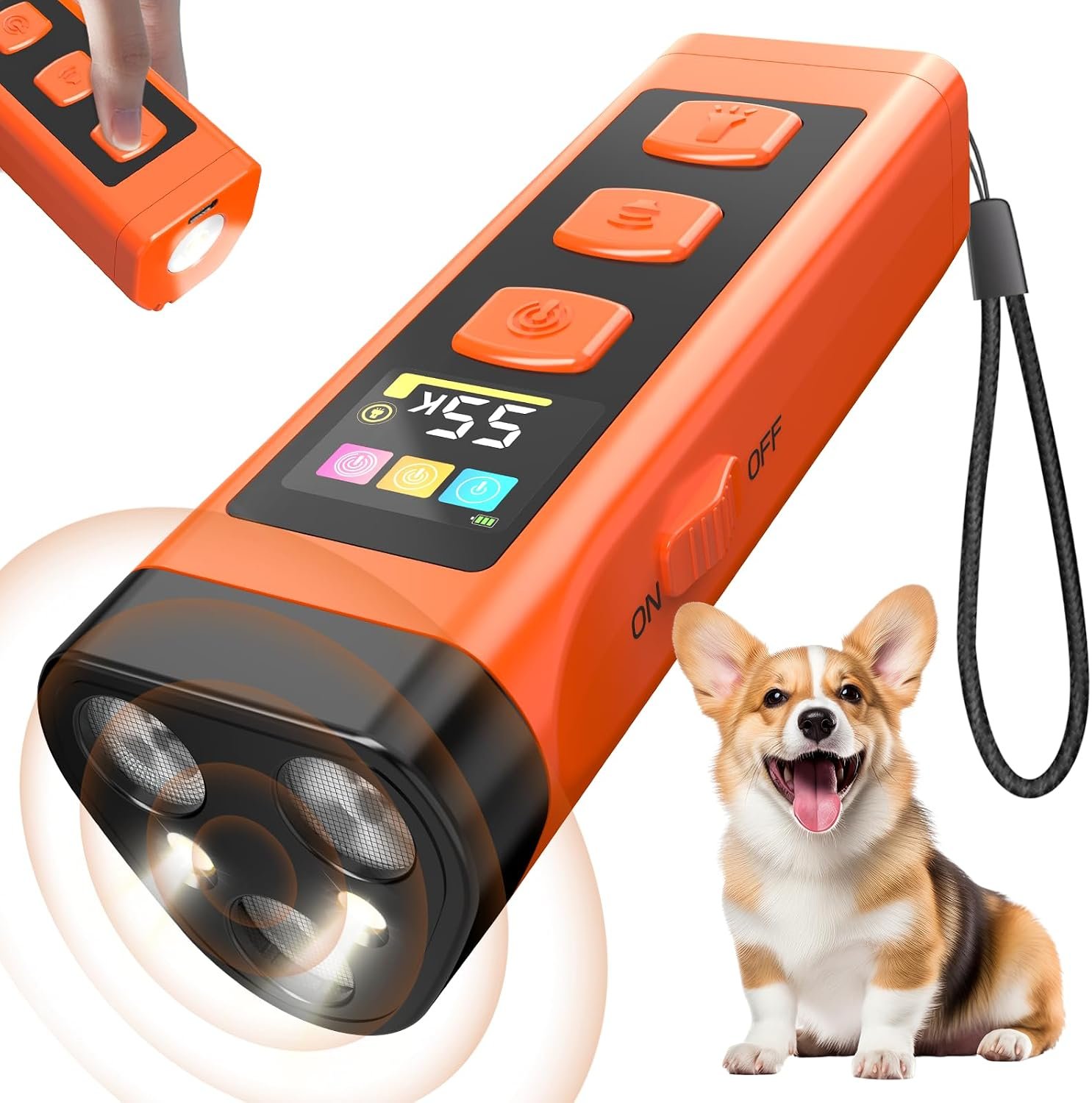 Dog Bark Deterrent Device, 3X Ultrasonic Dog Trainer, Anti Barking Device with 65FT Range, Humane Bark Control for Dogs, 3 Training Modes, Works Indoors & Outdoors Dog Bark Deterrent Device, 3X Ultrasonic Dog Trainer, Anti Barking Device with 65FT Range, Humane Bark Control for Dogs, 3 Training Modes, Works Indoors & Outdoors