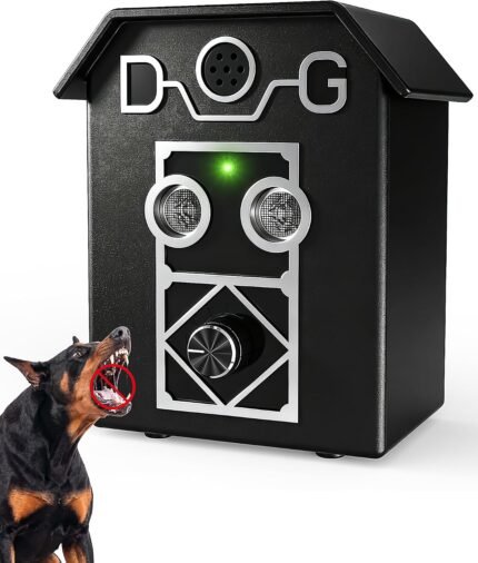 Dog Bark Deterrent Devices，Automatic Anti Barking Device with Dual Emitters Long Range 50FT, Type-C Rechargeable Bark Box Barking Control Devices, No More Barking Indoor/Outdoor Training