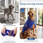 Dog Bathrobe, Super Absorbent for Small to Large Dogs, Dark Blue XL - Image 2