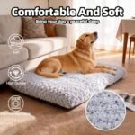 Dog Bed Large Size, Plush Washable Pet Bed Mat, Dog Crate Bed 35"x23", Gray - Image 2