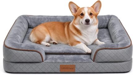 Dog Bed with Reusable Potty Pad – 35″ X 28″ X 6.7″ Dark Gray