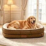 Dog Bed with Reusable Potty Pad – 44″ x 32″ x 7.0″ Brown