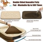 Dog Bed with Reusable Potty Pad - 44" x 32" x 7.0" Brown - Image 2
