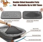 Dog Bed with Reusable Potty Pad - 44.1" x 32.3" x 6.3" Dark Gray - Image 2