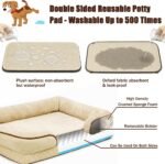 Dog Bed with Reusable Potty Pad - 44.5" x 33.5" x 6.7" Beige - Image 2