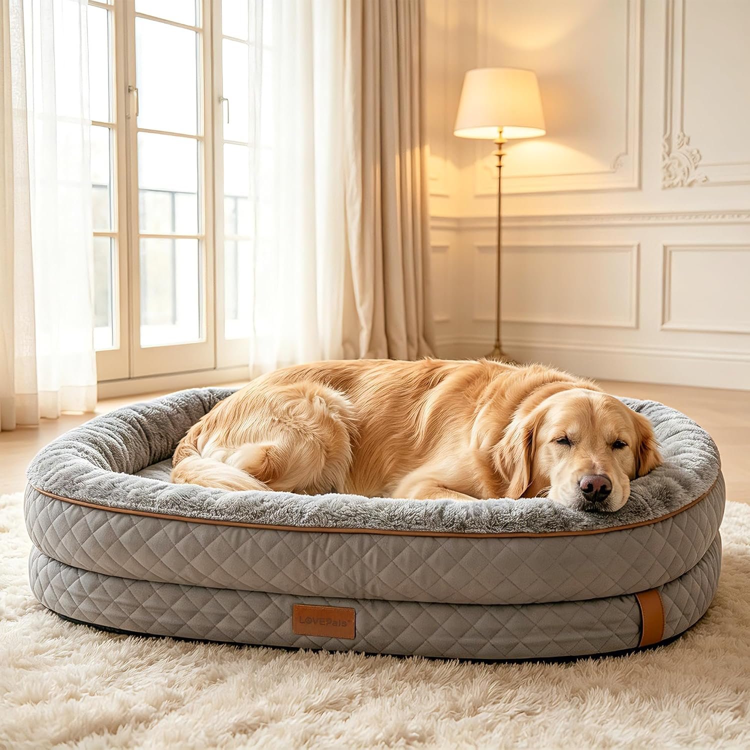 Dog Bed with Reusable Potty Pad – 44.1″ x 32.3″ x 6.3″ Dark Gray Dog Bed with Reusable Potty Pad – 44.1″ x 32.3″ x 6.3″ Dark Gray
