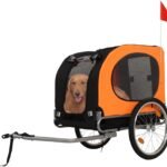 Dog Bike Trailer & Stroller for Large Dogs – 88 Lb Capacity Pet Carrier with 16″ Air Tires, Foldable Design & Universal Bike Hitch | Safe Cargo Cart for Medium to XL Pets