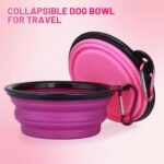 Dog Bowl Pet Collapsible Bowls, 2 Pack Collapsible Dog Water Bowls for Cats Dogs, Portable Pet Feeding Watering Dish for Walking Parking Traveling with 2 Carabiners (Small, Pink+Purple) - Image 2