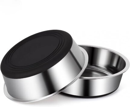 Dog Bowls, Food Grade Stainless Steel for Food and Water, 2-Pack, 3 Cups