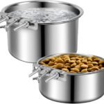 Dog Bowls for Crate, No Spill Stainless Steel Dog Bowl, 60oz & 40oz, 2 Pack