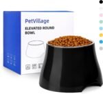 Dog Bowls,Cone Friendly Non Slip Single Dog Bowl with Stainless Steel Inner, Raised Bowls for Small and Medium Dogs Spaniel Dogs Long Ear, High Capacity, L/3 Cups Black