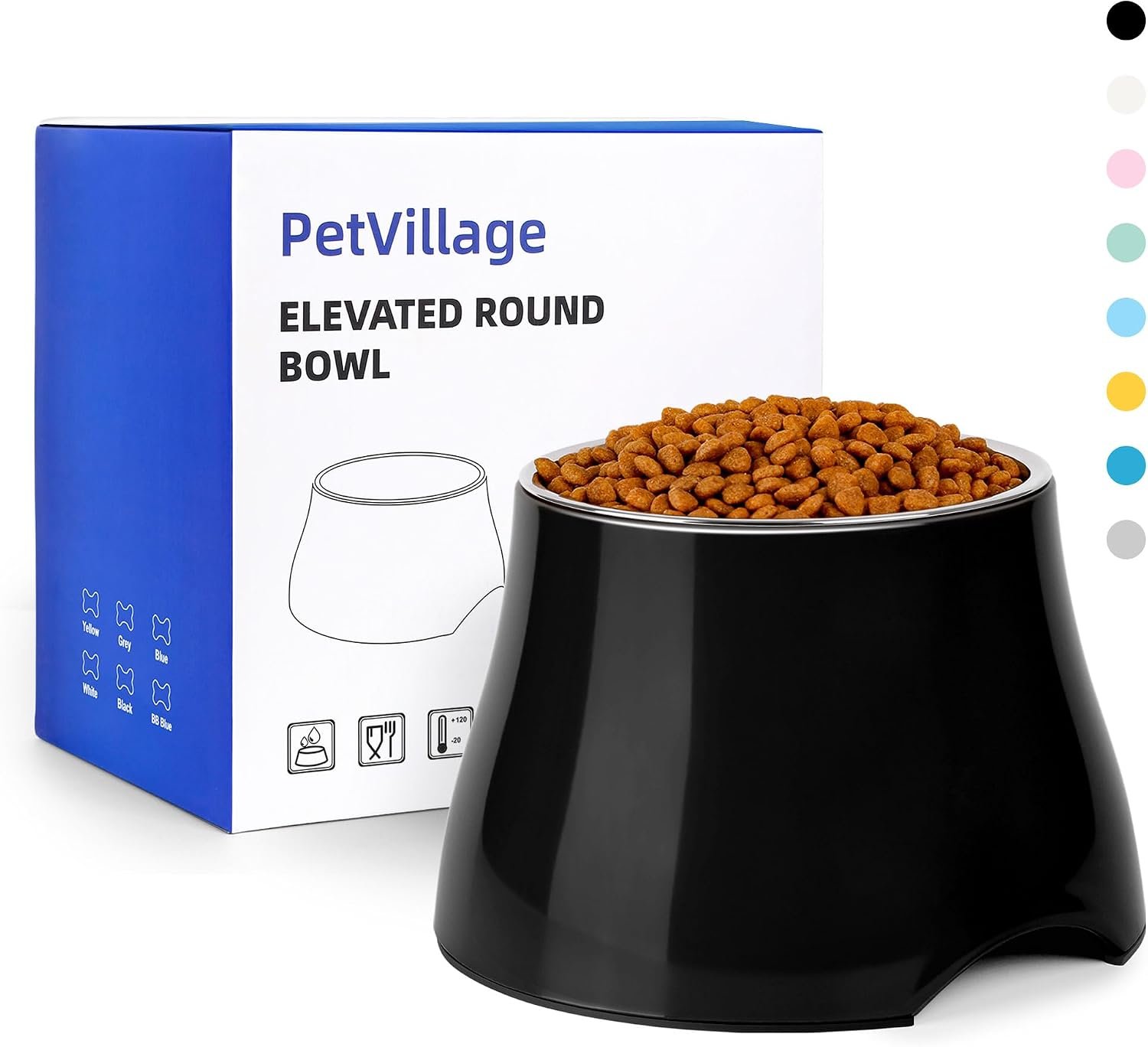 Dog Bowls,Cone Friendly Non Slip Single Dog Bowl with Stainless Steel Inner, Raised Bowls for Small and Medium Dogs Spaniel Dogs Long Ear, High Capacity, L/3 Cups Black Dog Bowls,Cone Friendly Non Slip Single Dog Bowl with Stainless Steel Inner, Raised Bowls for Small and Medium Dogs Spaniel Dogs Long Ear, High Capacity, L/3 Cups Black