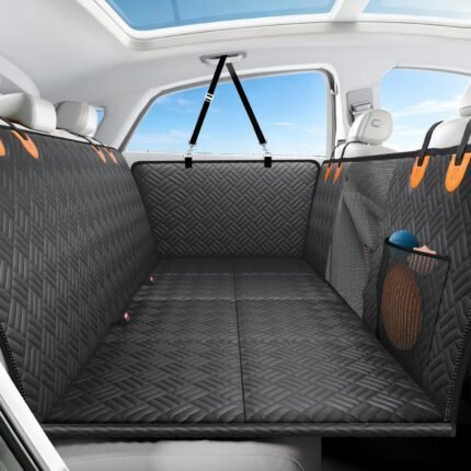 Dog Car Seat Cover for Back Seat, Hard Bottom Back Seat Extender for Dog