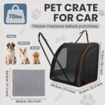 Dog Car Seat, Enclosed Carrier for Pets Travel Safety Dog Crate Soft-Sided Covered Car Kennel Carrier for Backseat - Image 2