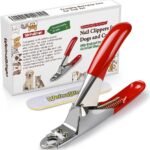 Dog Cat Pets Nail Clippers, Professional Pets Claw Trimmer with Free Nail File, Sharp Stainless Steel Blade, Sturdy Non Slip Handles – for Safe, Professional at Home Grooming