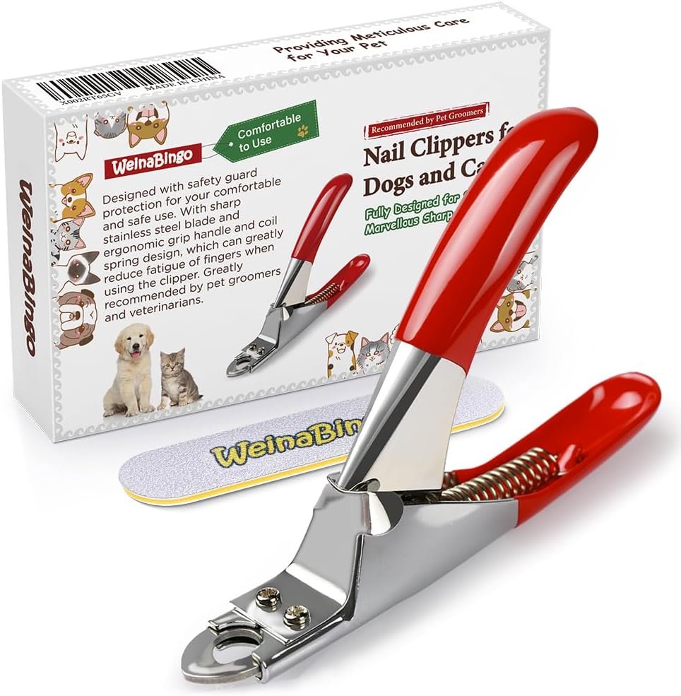 Dog Cat Pets Nail Clippers, Professional Pets Claw Trimmer with Free Nail File, Sharp Stainless Steel Blade, Sturdy Non Slip Handles – for Safe, Professional at Home Grooming Dog Cat Pets Nail Clippers, Professional Pets Claw Trimmer with Free Nail File, Sharp Stainless Steel Blade, Sturdy Non Slip Handles – for Safe, Professional at Home Grooming