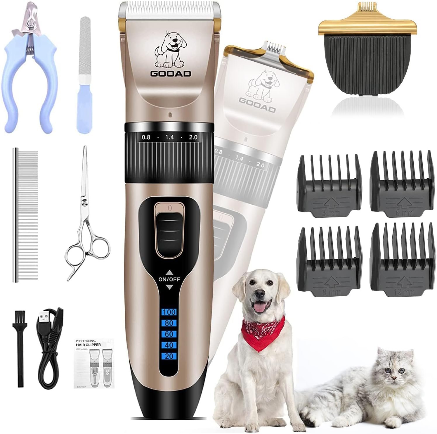 Dog Clippers Grooming Kit and Trimmer for Small and Large Dogs Cats Dog Clippers Grooming Kit and Trimmer for Small and Large Dogs Cats