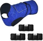 Dog Cooling Vest + 3 Ice Packs – 2-Layer Evaporative Cooling Jacket with High Collar, UV Protection & Size-Matched Ice Pack – Cooling Vest for Dogs for Hot Weather (Blue Aqua, X-Small)