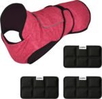 Dog Cooling Vest + 3 Spare Ice Packs – 2-Layer Evaporative Cooling Jacket with High Collar, UV Protection & Size-Matched Ice Pack – Cooling Vest for Dogs for Hot Weather (Pink Floral, Medium)