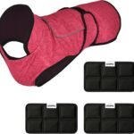 Dog Cooling Vest + 3 Spare Ice Packs – 2-Layer Evaporative Cooling Jacket with High Collar, UV Protection & Size-Matched Ice Pack – Cooling Vest for Dogs for Hot Weather (Pink Floral, Medium)