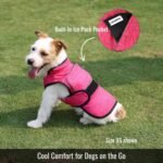 Dog Cooling Vest + 3 Spare Ice Packs – 2-Layer Evaporative Cooling Jacket with High Collar, UV Protection & Size-Matched Ice Pack – Cooling Vest for Dogs for Hot Weather (Pink Floral, Medium) - Image 2