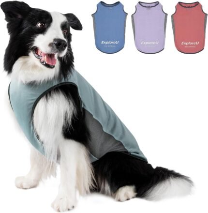 Dog Cooling Vest with Soft Stretchy Sun Protection,Misty Glade,XL