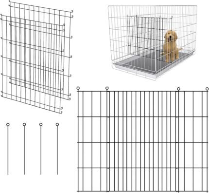 Dog Crate Divider Panel 2-Pack, 27.95" H x 19.96-36.61" W, Glossy Black