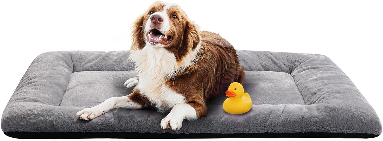 Dog Crate Pad Washable Dog Bed for Crate Extra Large Cozy Mat 48-Inch Gray Dog Crate Pad Washable Dog Bed for Crate Extra Large Cozy Mat 48-Inch Gray