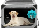 Dog Crate,30x21x21 Inch Large Dog Crate for Large or Medium Dogs, Portable and Foldable Design of Dog Cage, Perfect for Travel or Home Use, Dog Kennel with 3-Door and Durable Mesh Windows, Light Grey