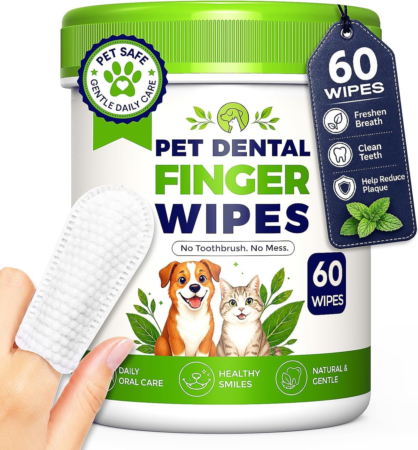 Dog Dental Wipes for Teeth Cleaning, Finger Toothbrush Wipes for Dogs Cats,Dog Teeth Cleaning Wipes Reduce Bad Breath & Plaque Tartar, No-Rinse Daily Oral Care,Dog Toothbrush & Toothpaste Alternatives Dog Dental Wipes for Teeth Cleaning, Finger Toothbrush Wipes for Dogs Cats,Dog Teeth Cleaning Wipes Reduce Bad Breath & Plaque Tartar, No-Rinse Daily Oral Care,Dog Toothbrush & Toothpaste Alternatives