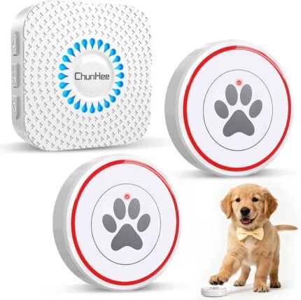 Dog Door Bell for Potty Training, IP55 Waterproof, 55 Ringtones, 0-115dB