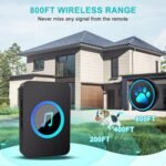 Dog Door Bell for Potty Training, Smart Wireless Doggie Doorbell to Go Outside, 1000 Feet Long Range with IP65 Waterproof Super-Light Touch Button, 60 Melodies & Adjustable Volume (Black) - Image 2