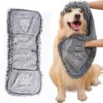 Dog Drying Towel, Absorbent Microfiber Bath Towel with Hand Pockets