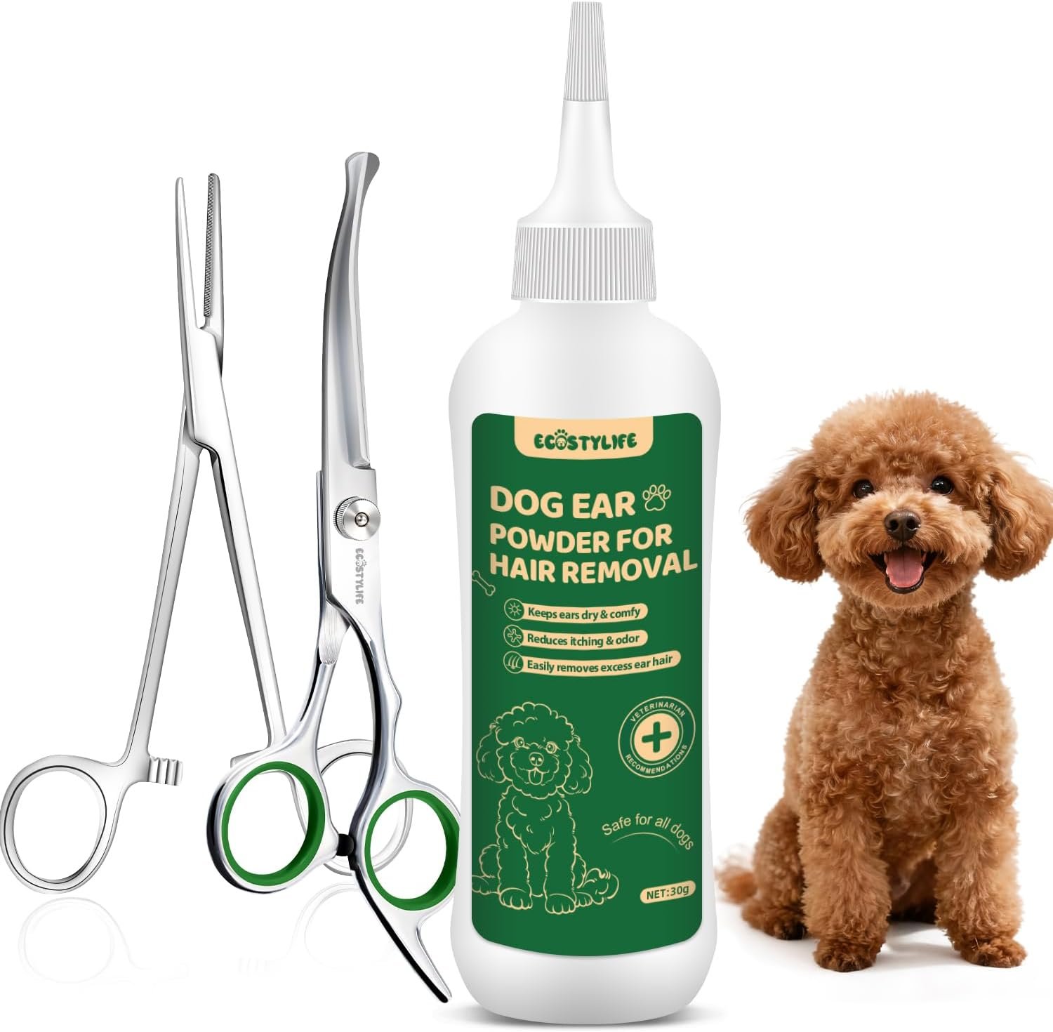 Dog Ear Hair Removal Tool with Ear Powder Kit Dog Ear Hair Removal Tool with Ear Powder Kit