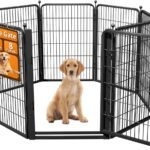 Dog Fence Outdoor Pens Outside,Portable Dog Play Pen 40″ H 8 Panels Pet Playpen Exercise Pens for Puppys Small Medium Large Dogs RV Camping Yard Garden Indoor Wide Gate